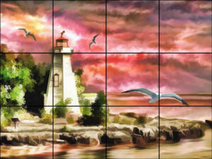 Lighthouse at Sunrise Mural