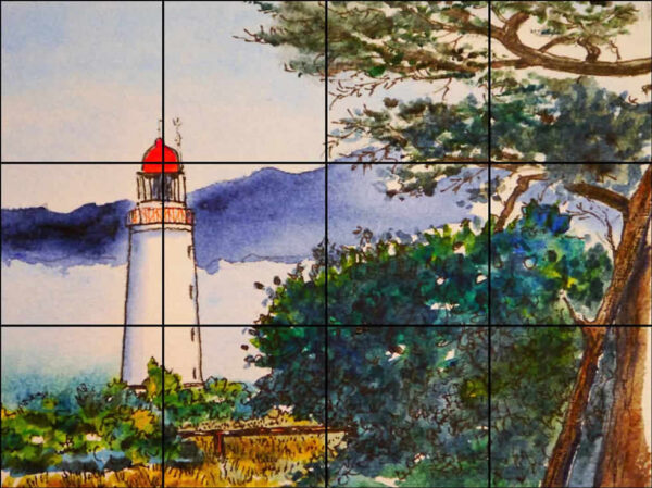 Lighthouse in Watercolour Mural