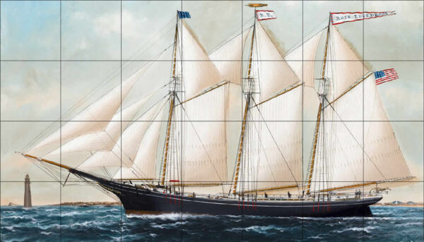 Three Masted Schooner Mural