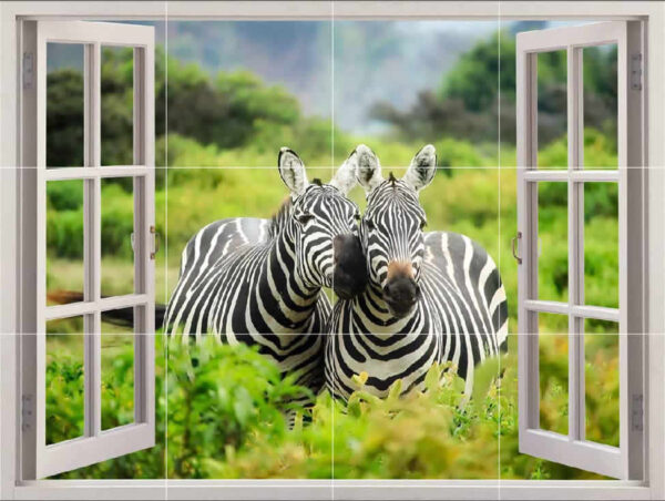 Zebra Picture Tile Mural