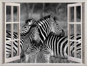 Zebra Picture Tile Mural