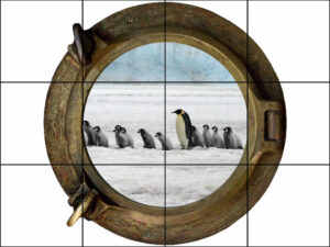 Brass Porthole Penguins on the Ice