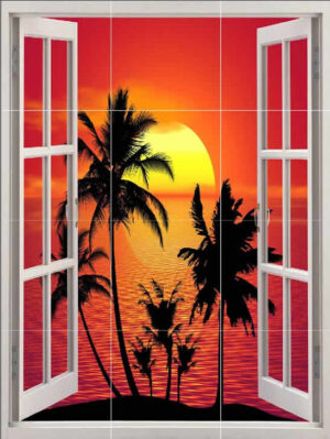 Tropical Sunset Portrait Window Splashback