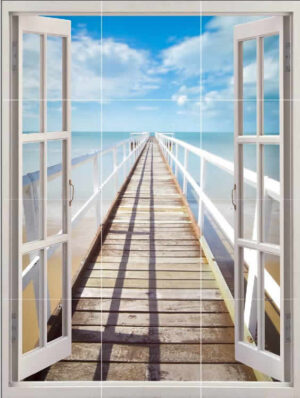 Beach Jetty Portrait Window