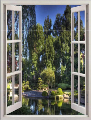 Oriental Water Garden Portrait Window