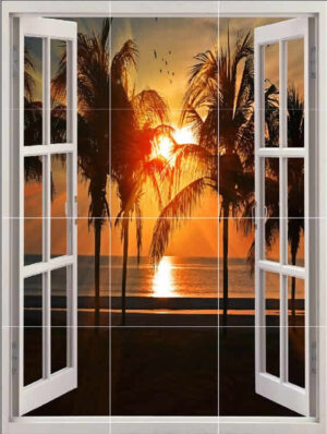 Sunset Beach Portrait Window Splashback