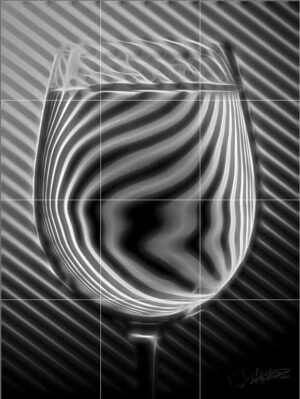 Spiral Refraction Wine Glass Mural