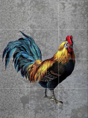 Rooster Solo Tile Mural