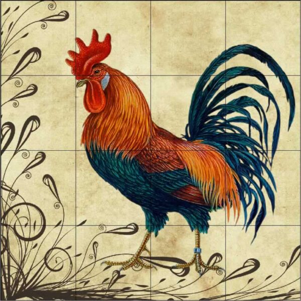 Fancy Rooster 1 Tile Mural