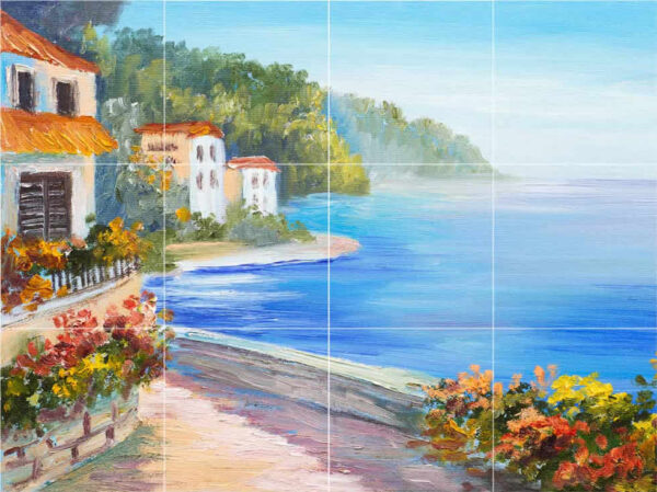 Lakeside Retreat Oil Painting Mural