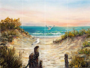 Gulls on the Beach Tile Mural