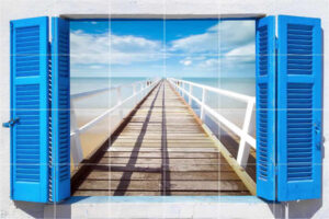 Bridge to nowhere Window View Tile Mural