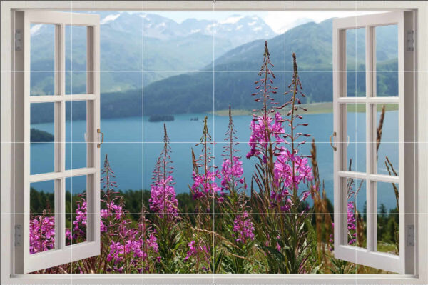 Wildflowers by the lakeside Window Splashback