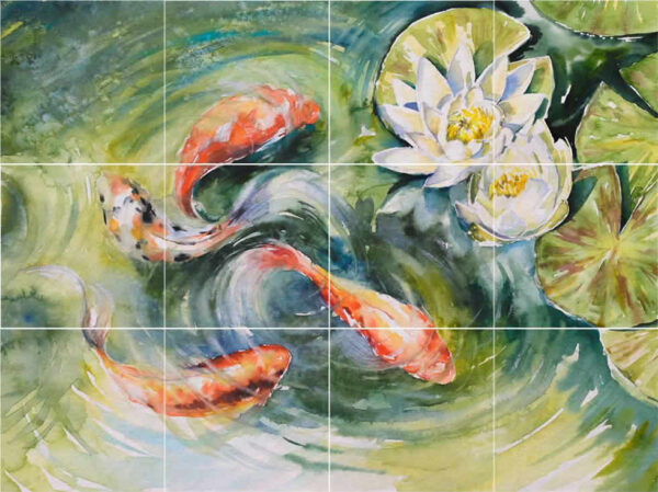 Koi ing Around Tile Mural