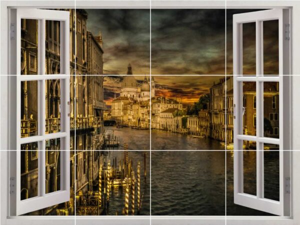 Venice Night Town Splash back Mural