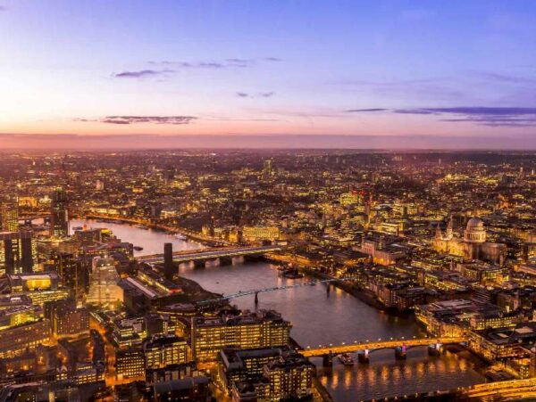 London at Night Glass Splashback